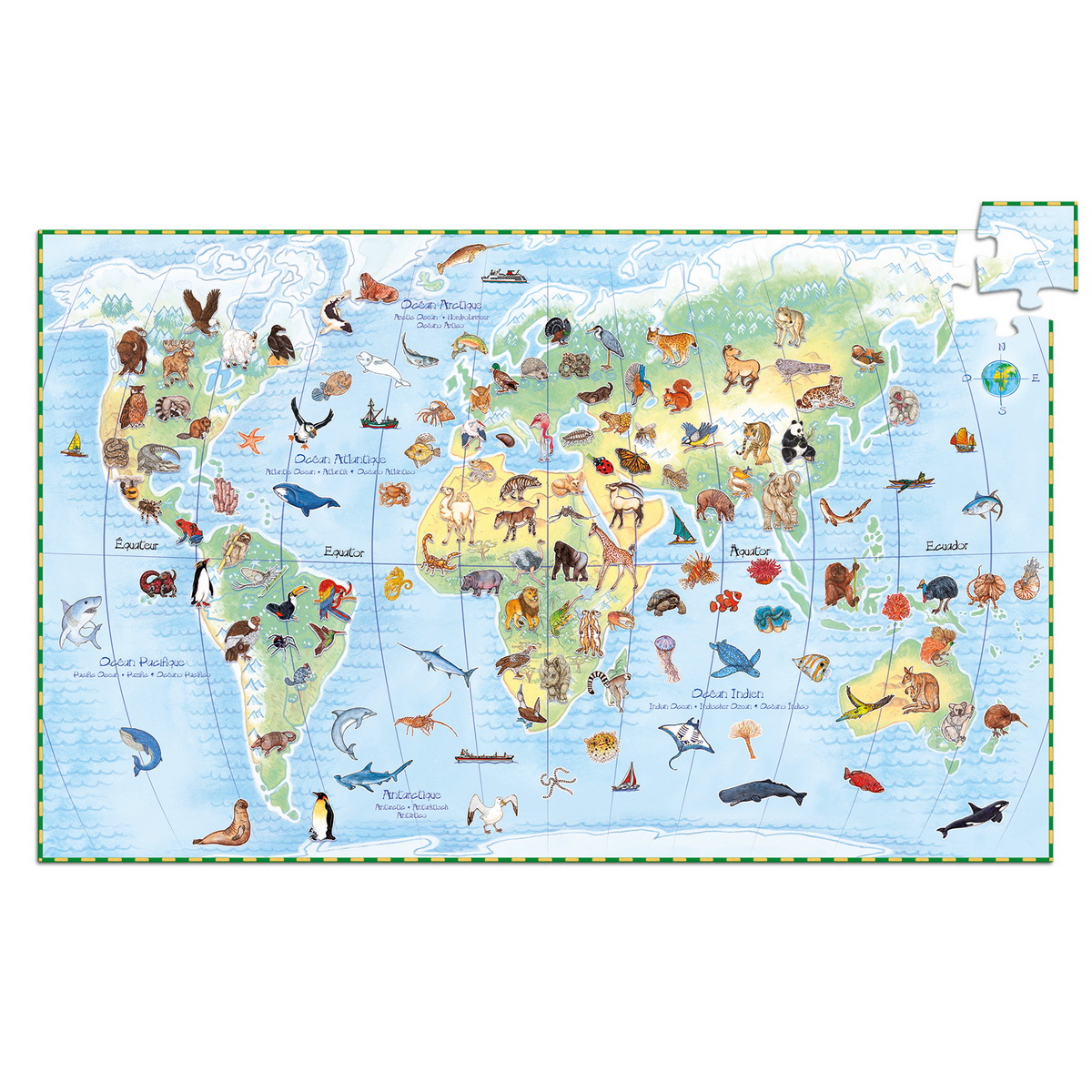 Djeco Edukativne puzzle - Životinje svijeta 100 kom - Image 3