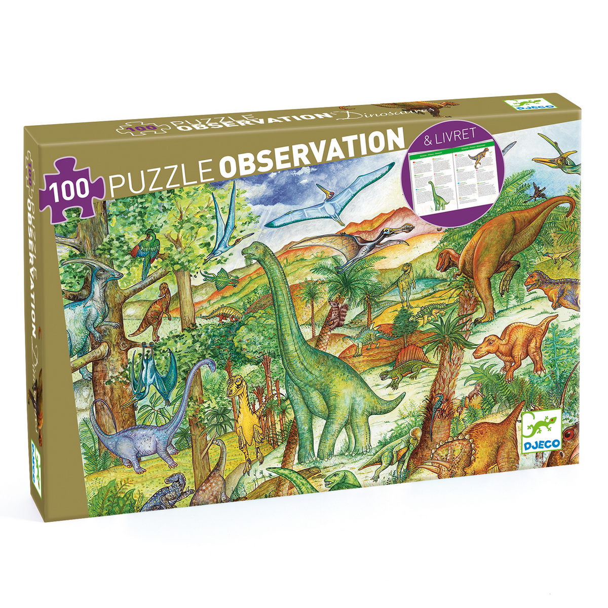 Djeco Edukativne puzzle - Dinosauri 100 kom - Image 3