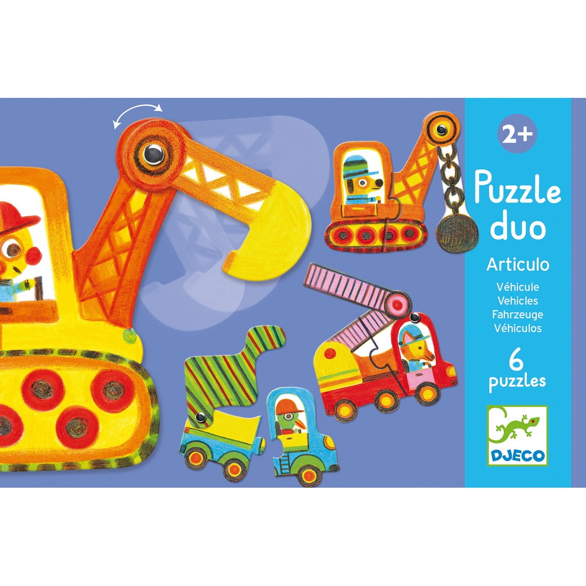 Djeco Puzzle duo Građevinska vozila uzrast 2+godine - Image 3