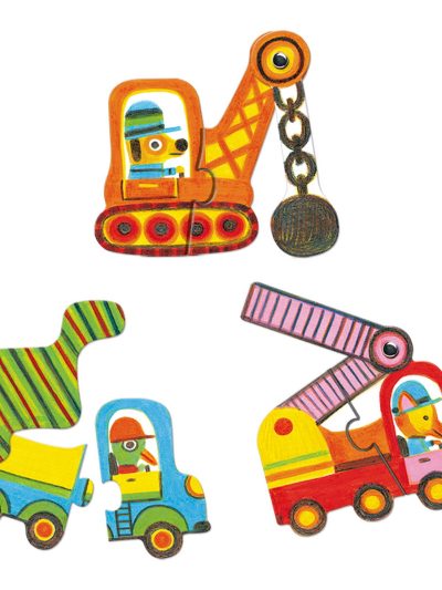 Djeco Puzzle duo Građevinska vozila - uzrast 2+