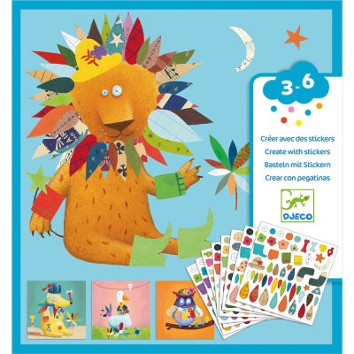Djeco kreativni set s naljepnicama Animals