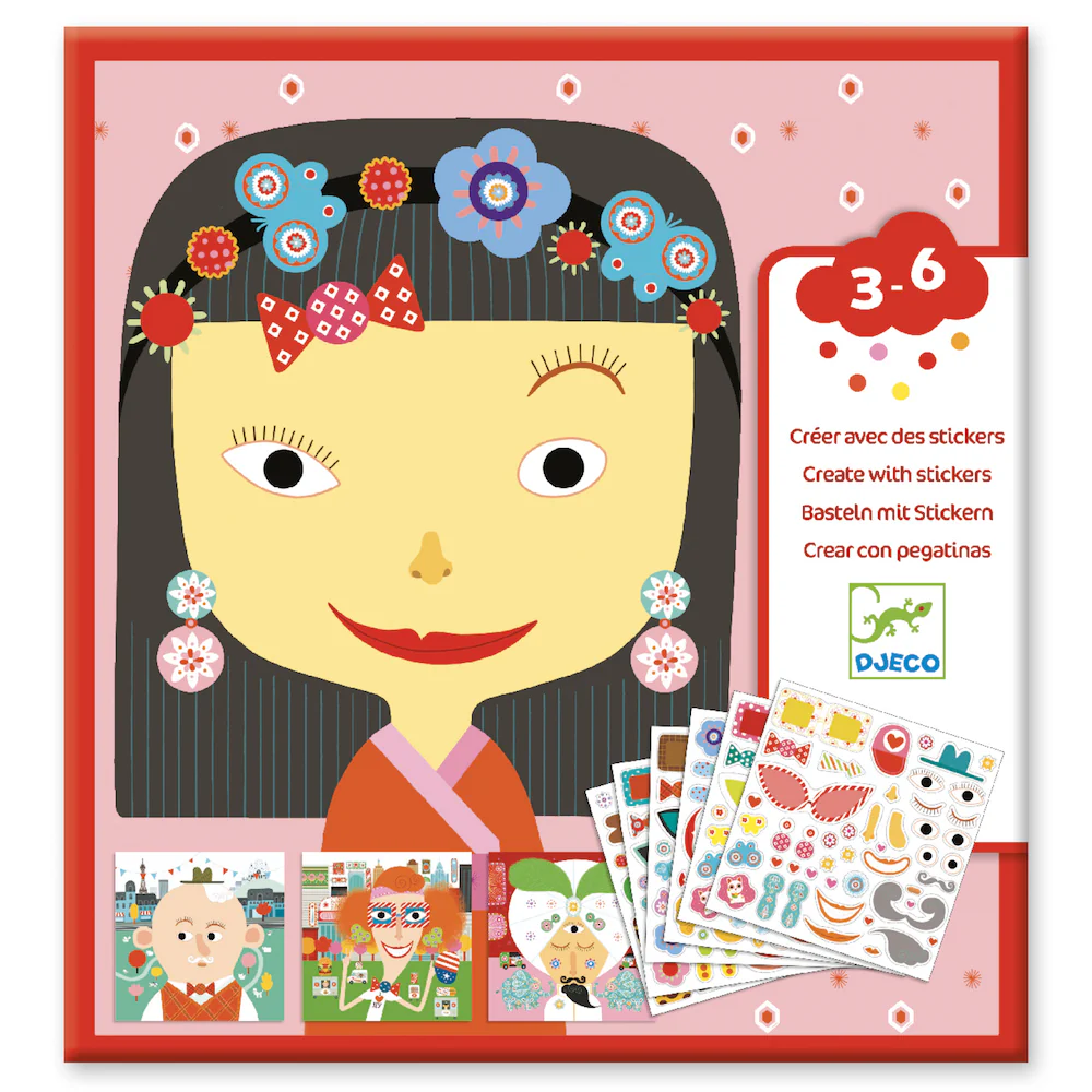 Djeco kreativni set s naljepnicama - All different