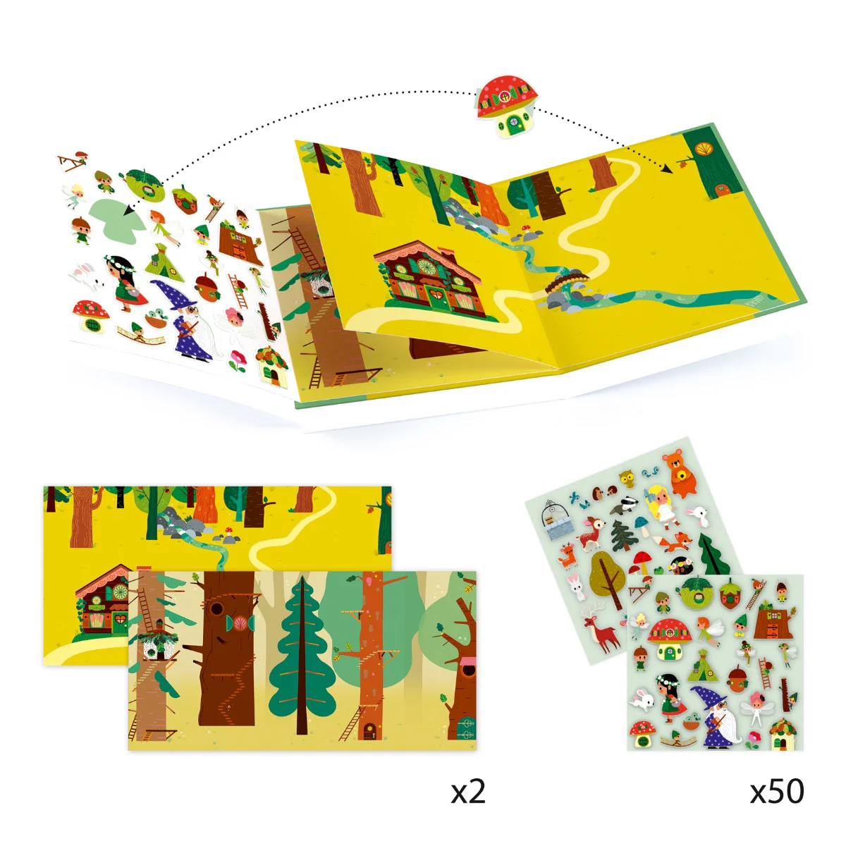 Djeco Kreativni set s naljepnicama The magical forest - Image 2