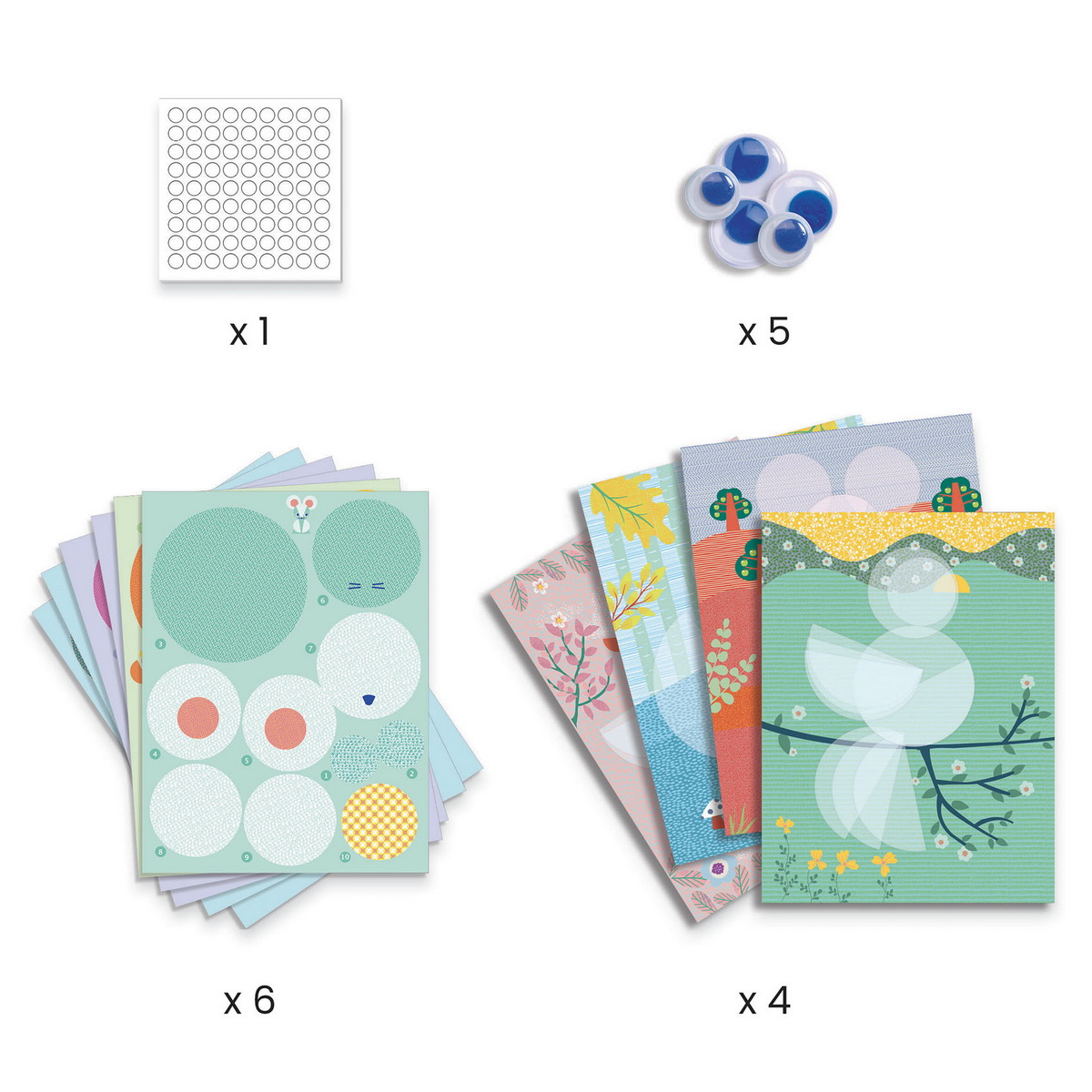 Djeco Kreativni papirni set - Collages et pliages Ronds - 3+god