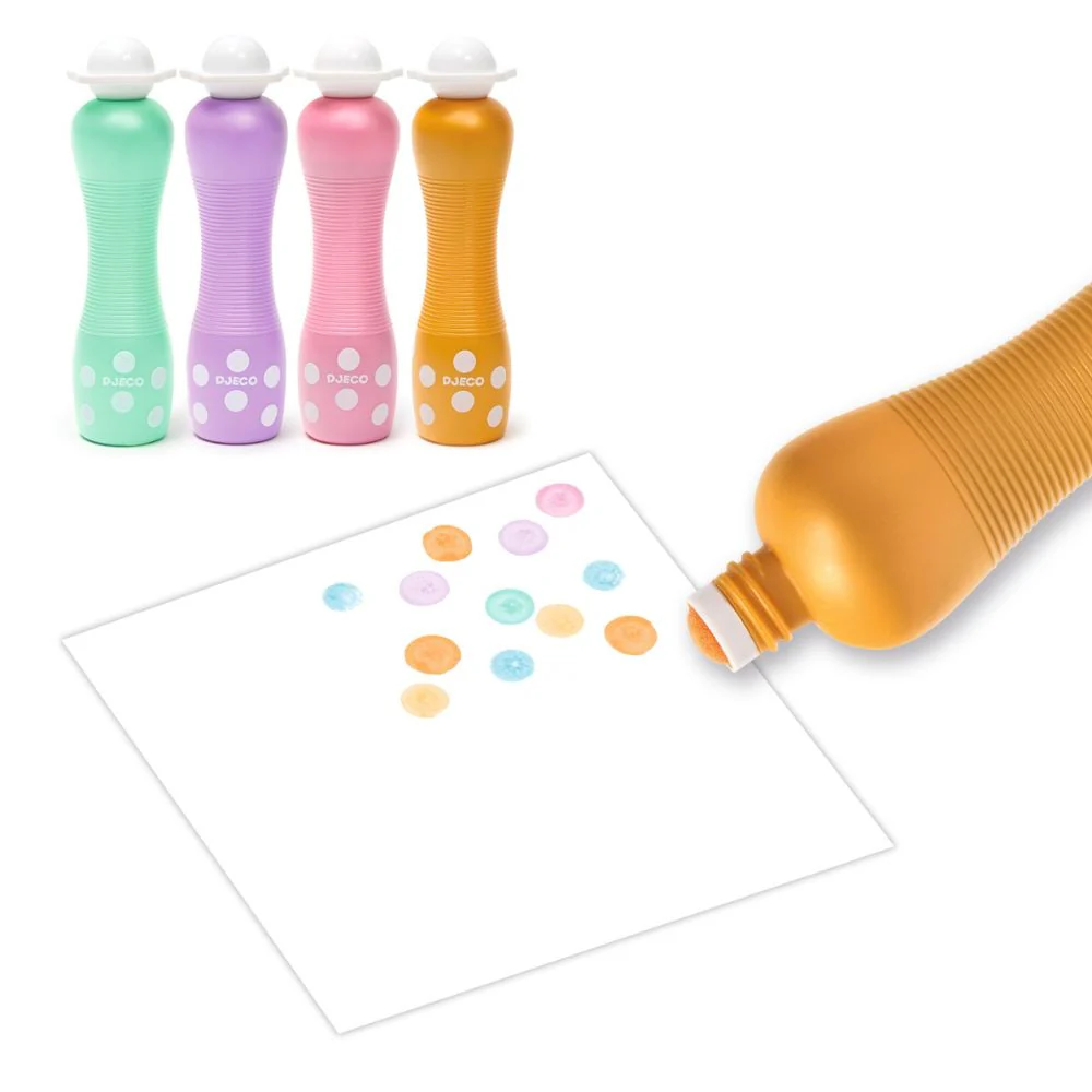 Djeco Set 4 flomastera / markera, perivi Large Dot Pearly (3–6 god.) - Image 3