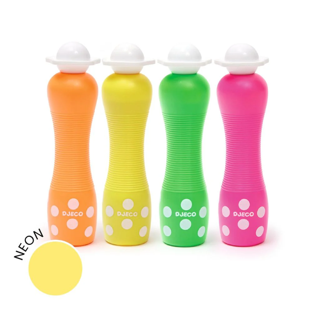 Djeco Set 4 flomastera / markera, perivi Large Dot Neon (3–6 god.) - Image 4