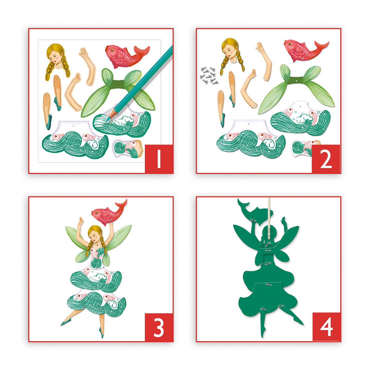 Djeco Kreativni set - izradi štapne lutke od papira za igrokaze - Vile - 6+ godina - Image 4