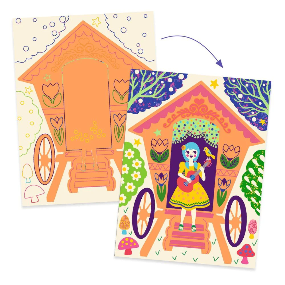 Djeco Bojanka sa strugalicom Wacky houses - Image 2