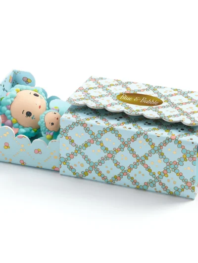 Djeco Tinyly lutkica Blue & Bubble u kutiji spavaća sobica