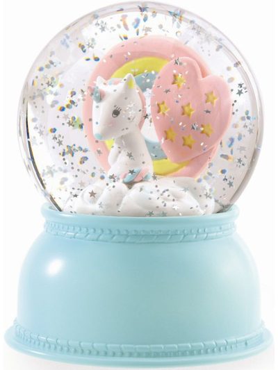Djeco Noćna lampa/snježna kugla Unicorn