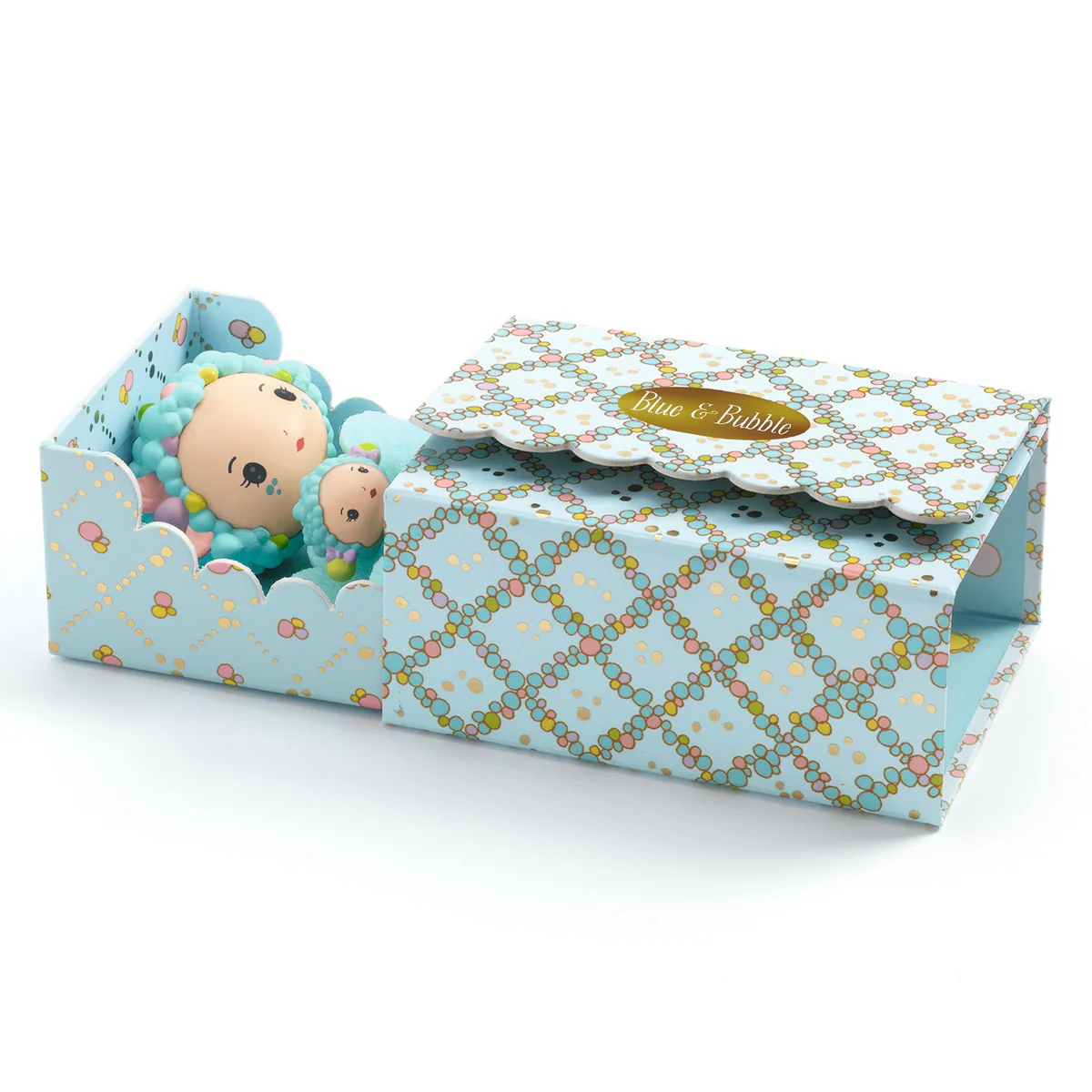 Djeco Tinyly lutkica Blue & Bubble u kutiji spavaća sobica