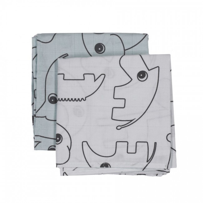 Done by Deer Komplet 2 pamučne pelene 70×70 Contour Blue - Image 2