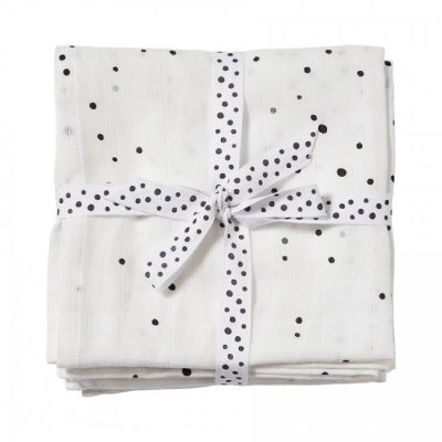 Done by Deer Komplet 2 pamučne pelene 120×120 Dreamy dots Black White