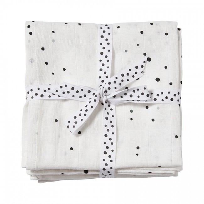 Done by Deer Komplet 2 pamučne pelene 120×120 Dreamy dots Black White