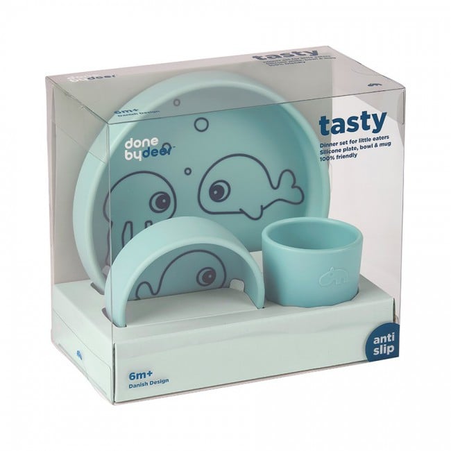 Done by Deer Silikonski set za jelo Sea Friends Blue
