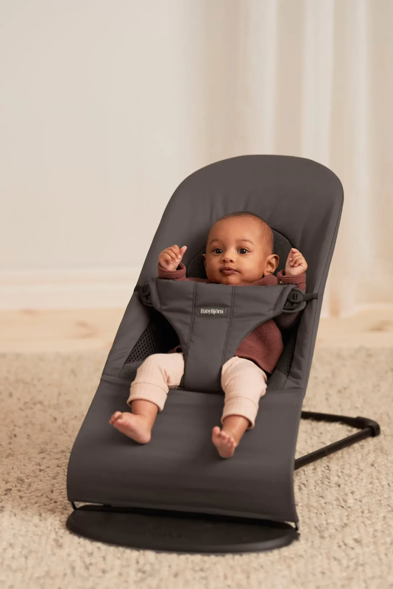 BabyBjörn Ležaljka za bebe Soft Woven/Jersey, Dark Gray - Image 2
