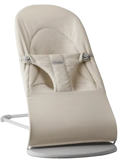 BabyBjörn Ležaljka za bebe Soft - Light beige, Woven/Jersey