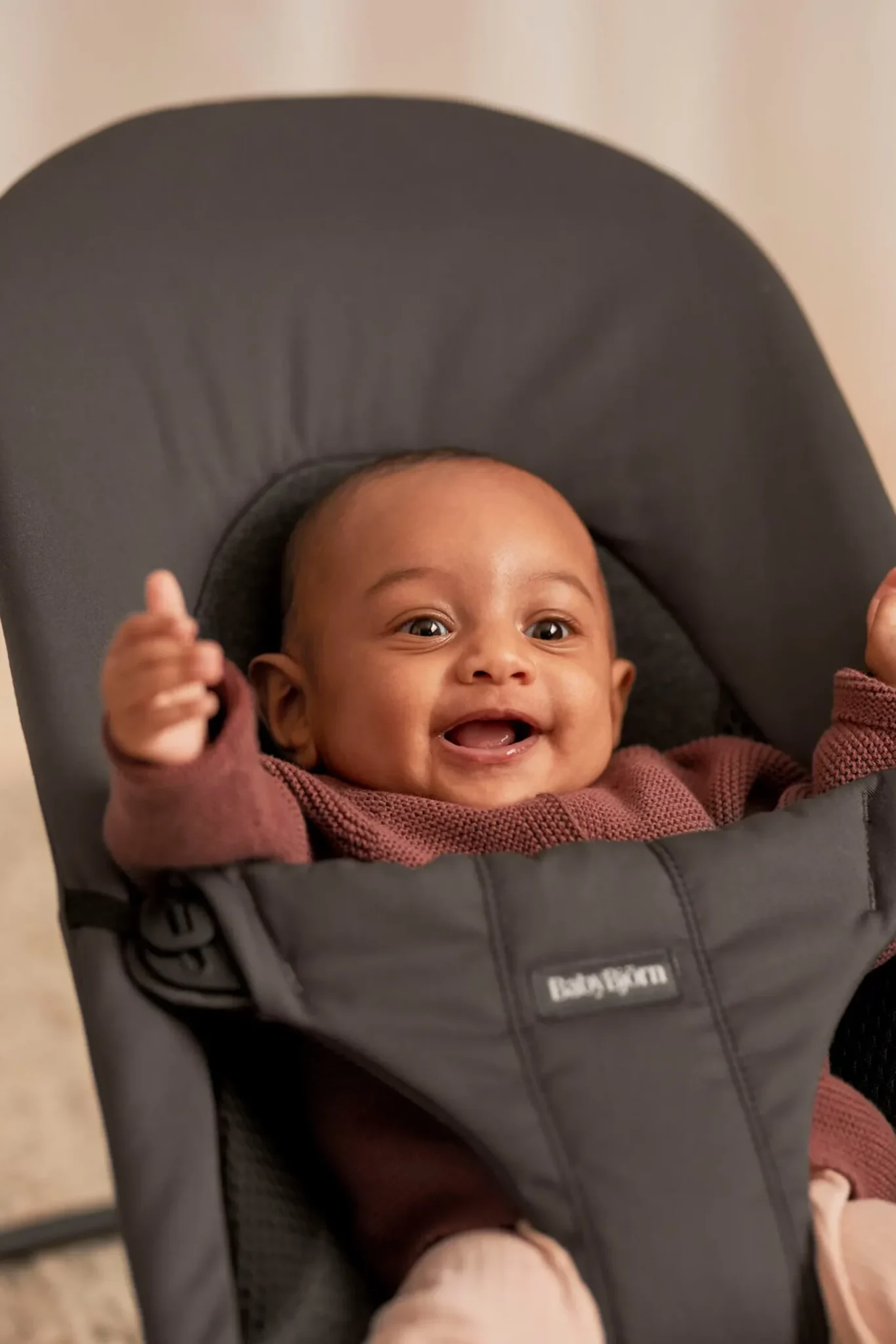 BabyBjörn Ležaljka za bebe Soft Woven/Jersey, Dark Gray - Image 4