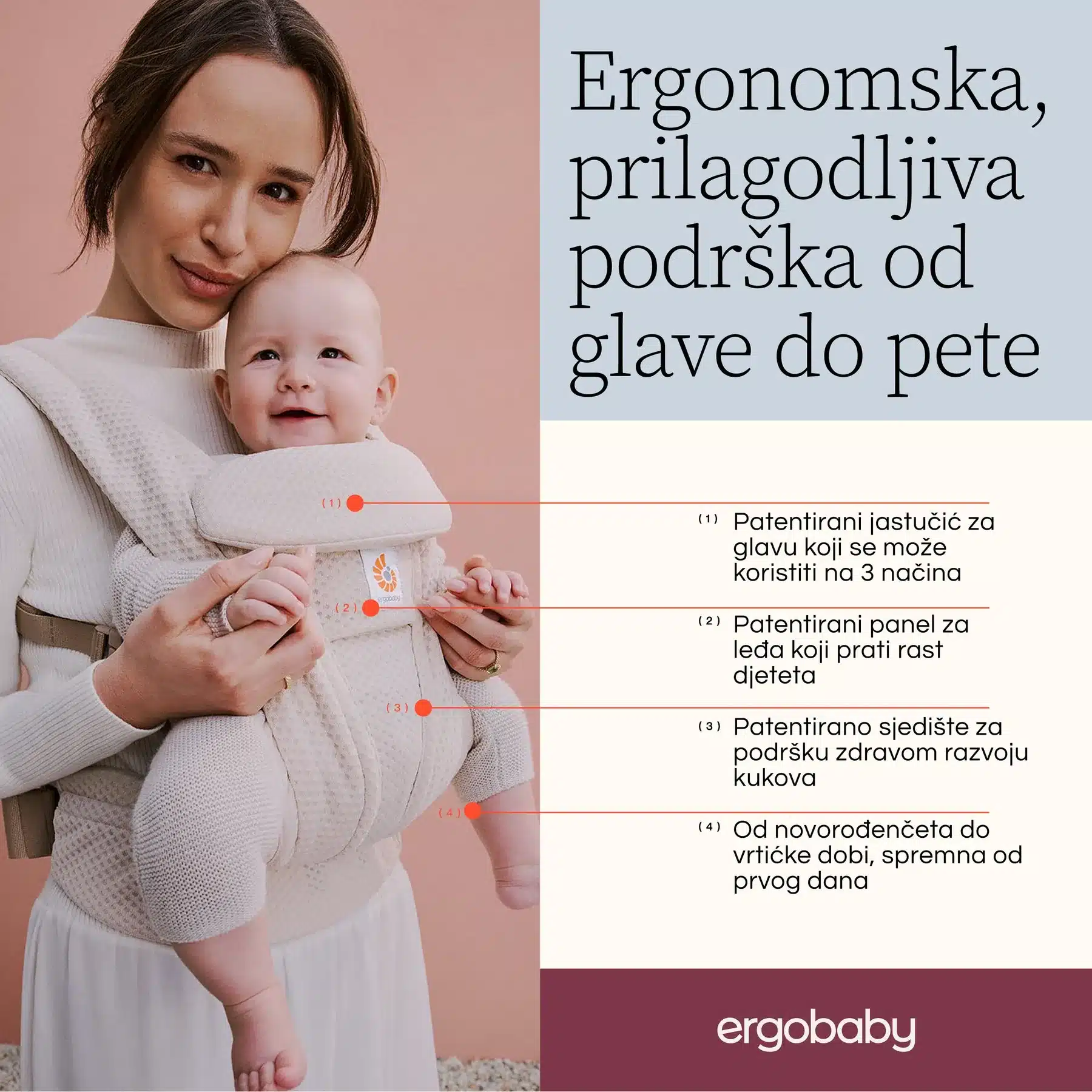 Ergobaby Omni Deluxe Mesh nosiljka Graphite Grey - Image 6