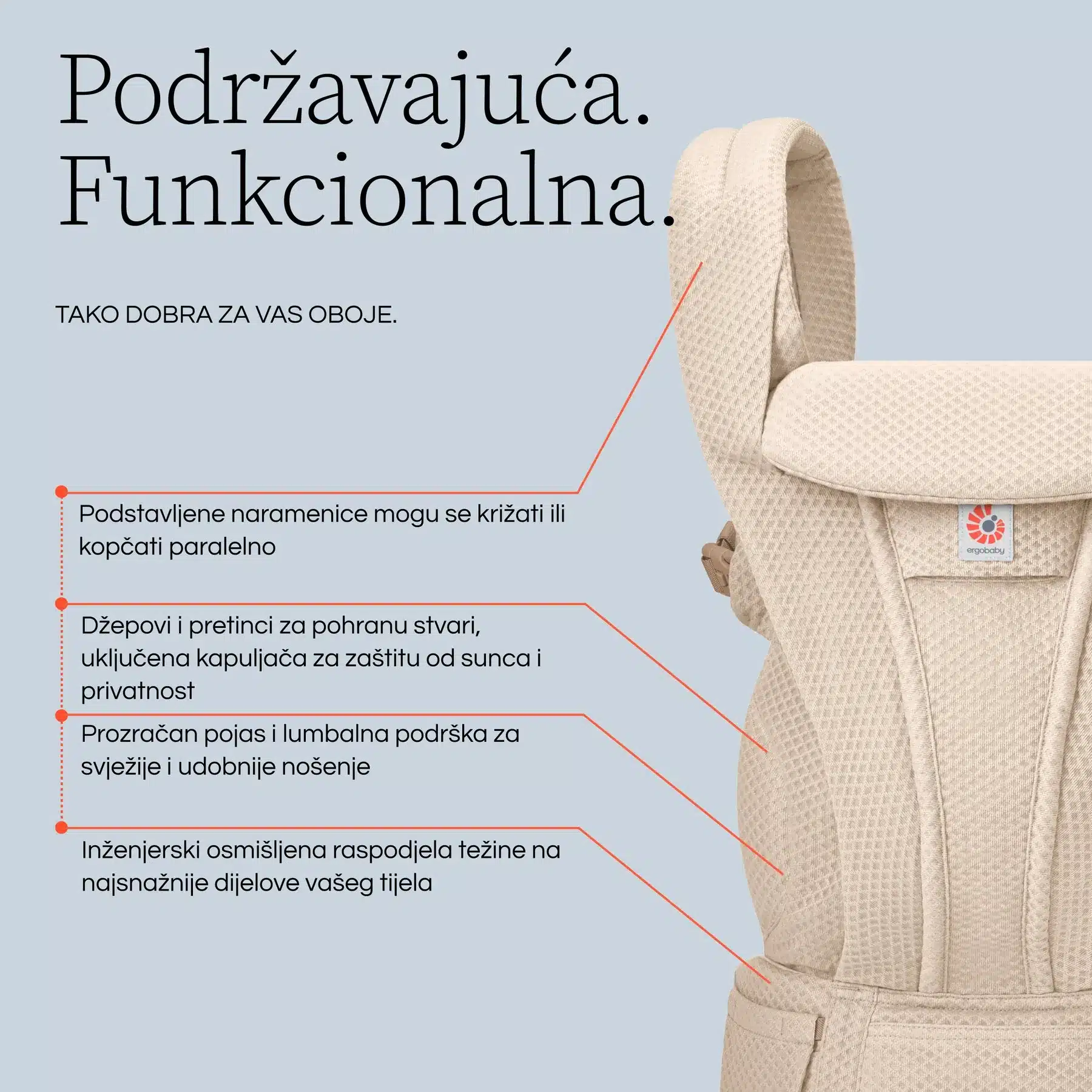 Ergobaby Omni Deluxe Mesh nosiljka Graphite Grey - Image 5