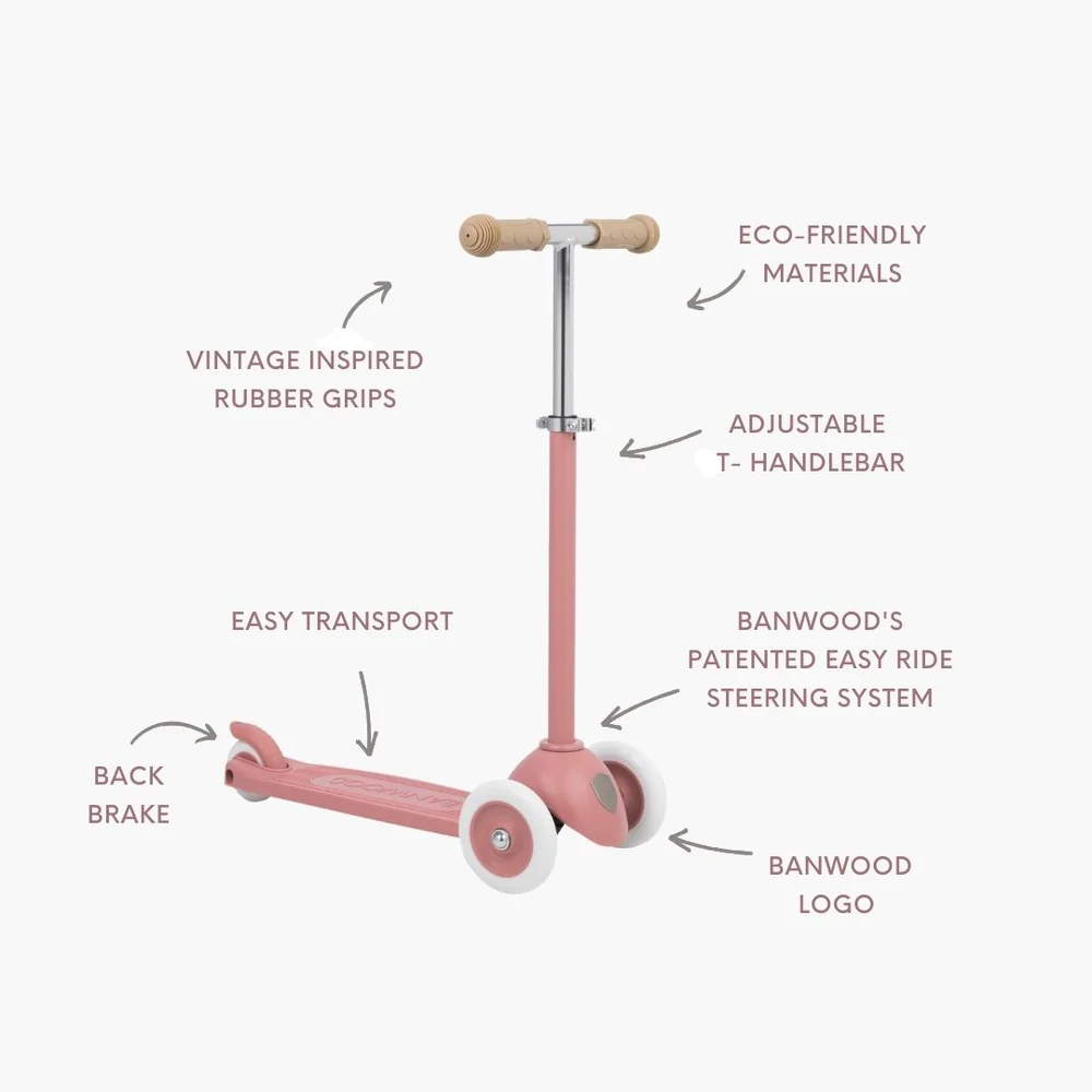 Banwood ECO Romobil Trotinet Raspberry - Image 5