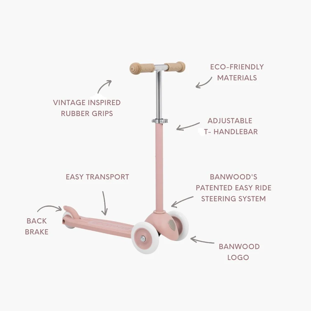 Banwood ECO Romobil Trotinet Dusty rose - Image 5