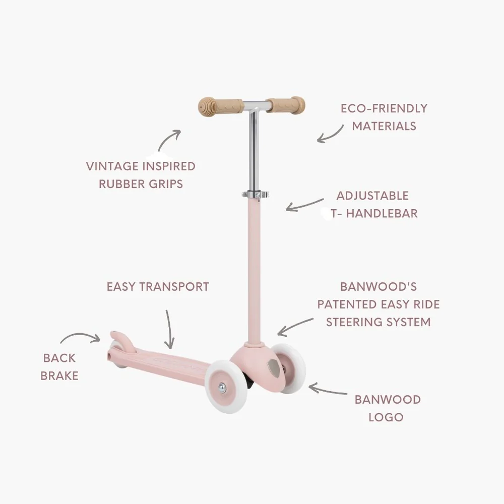 Banwood ECO Romobil Trotinet Faded Pink - Image 3