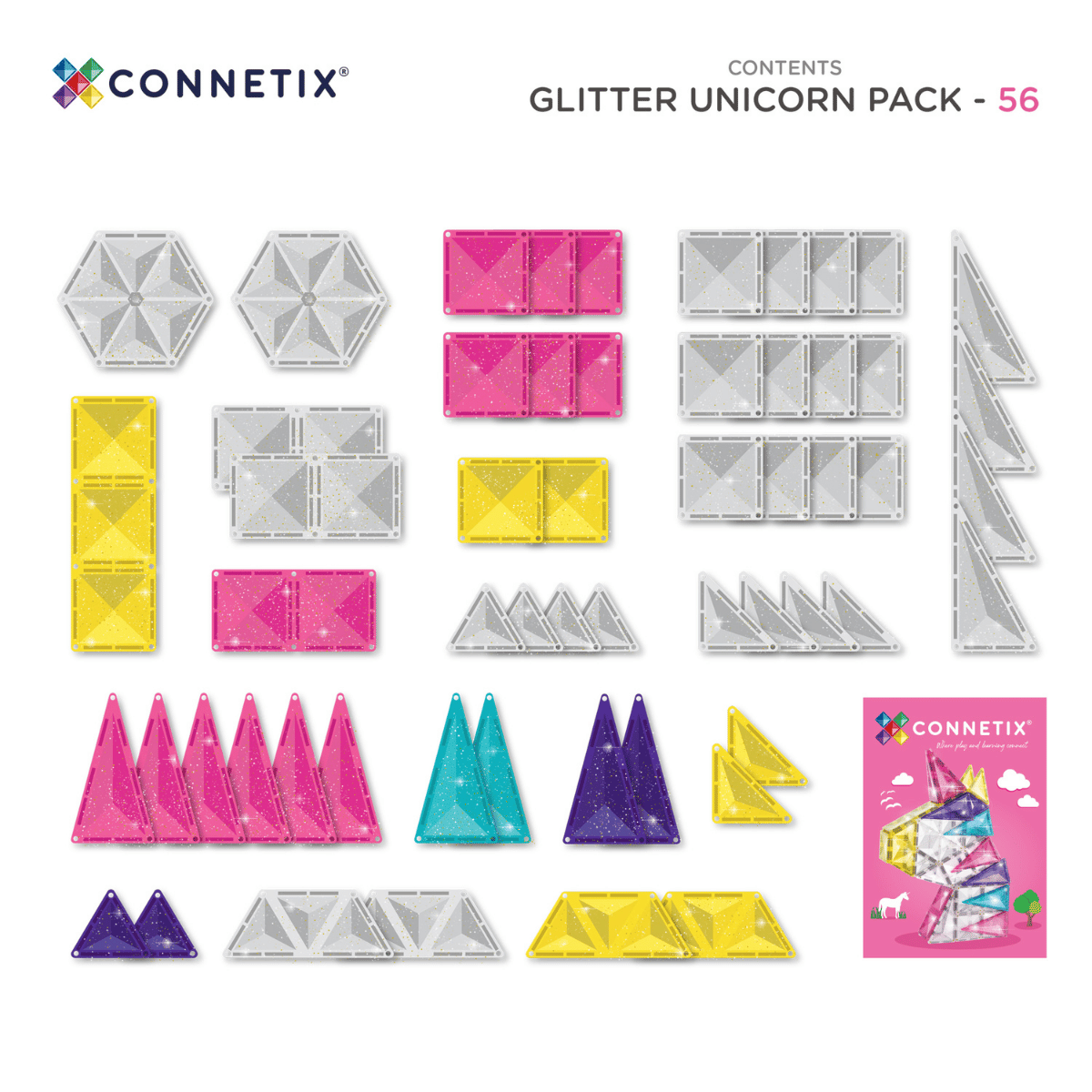 Connetix Tiles Glitter Unicorn set (56 kom) - Image 9