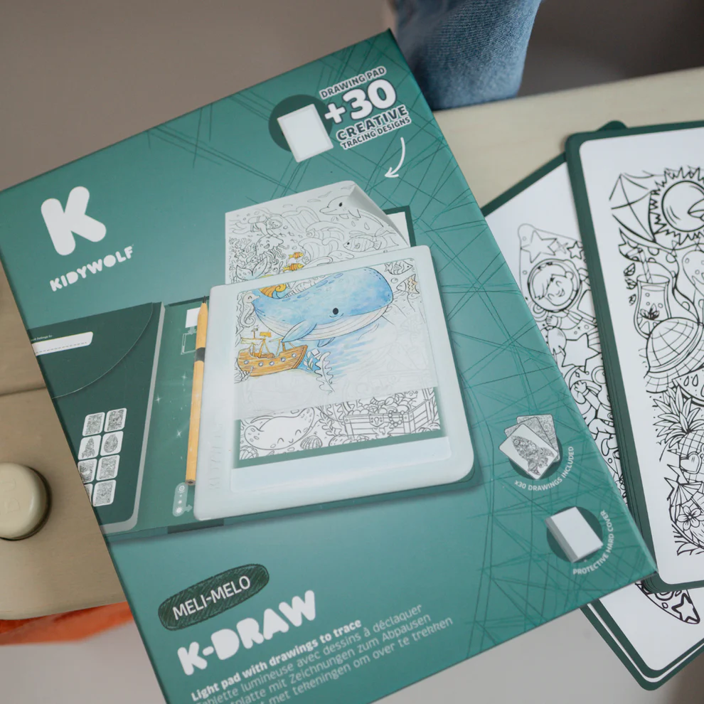 Kidywolf K-DRAW PAD Svjetleća tabla za crtanje s 30 ilustracija Melimelo - Image 2