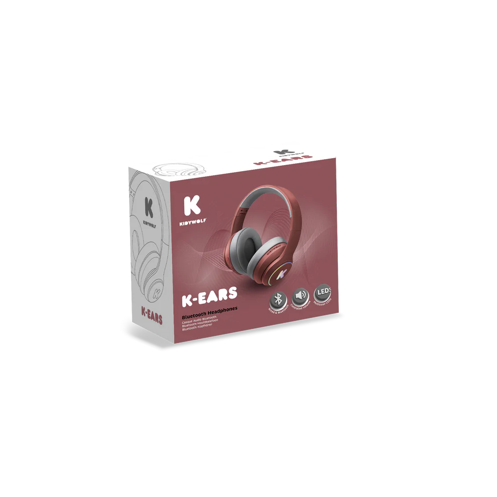 Kidywolf K-EARS Bluetooth slušalice za djecu i tinejdžere 85 dB Red Dark - Image 6