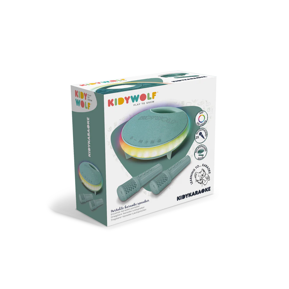 Kidywolf KIDYKARAOKE Prenosni Karaoke set s 2 mikrofona Green - Image 7