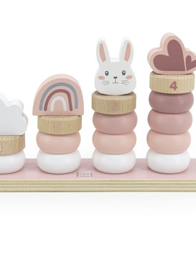Label Label Drvena didaktička slagalica sa obručima Pink