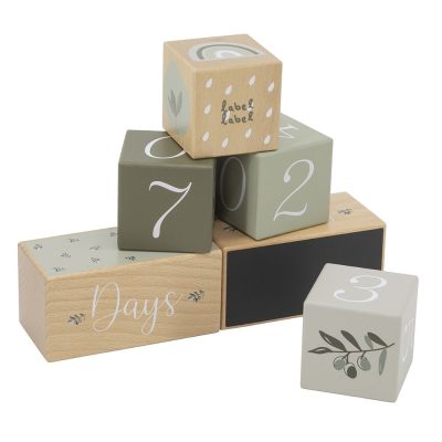 Label Label Drvene Milestone Kockice Olive Green