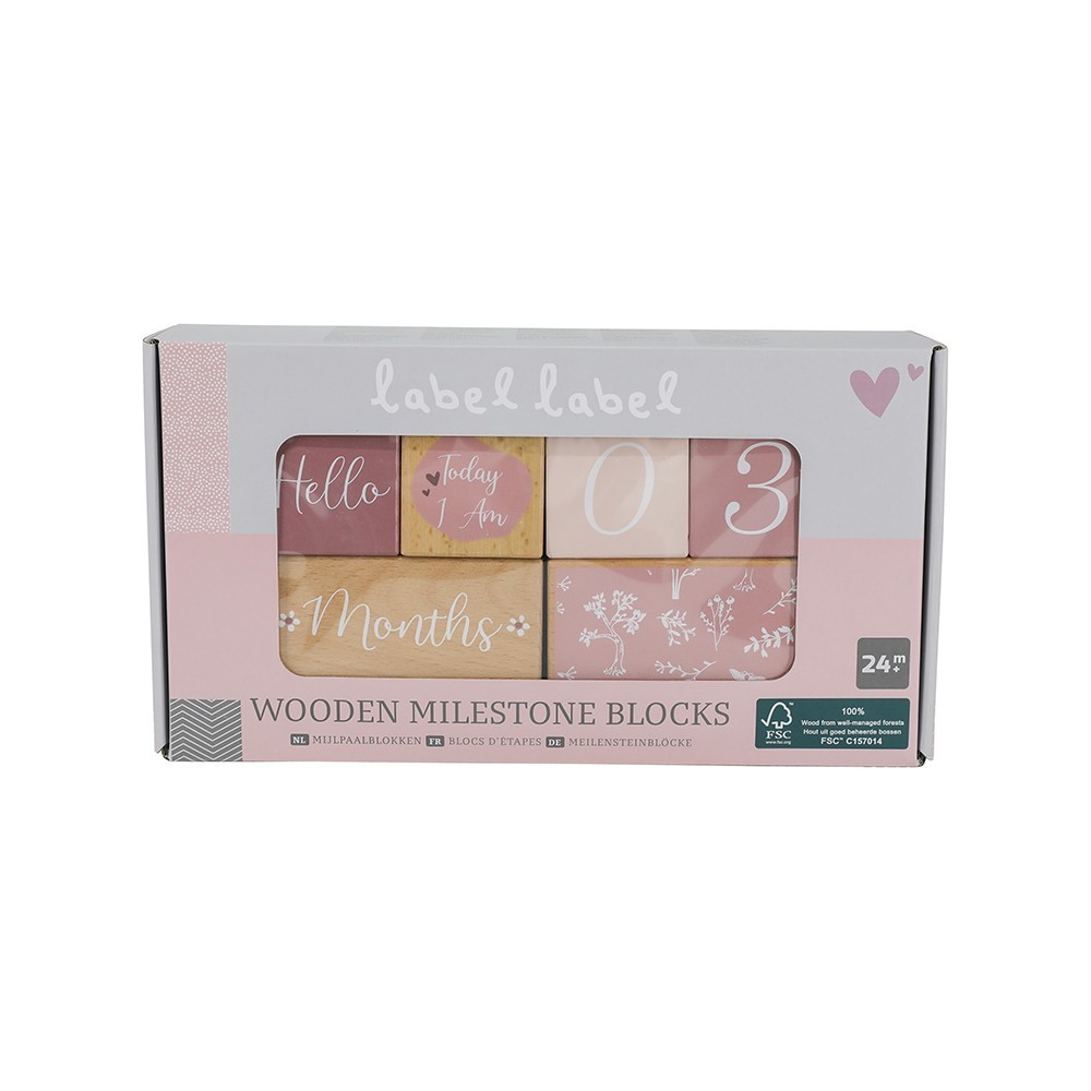 Label Label Drvene Milestone Kockice Pink - Image 8