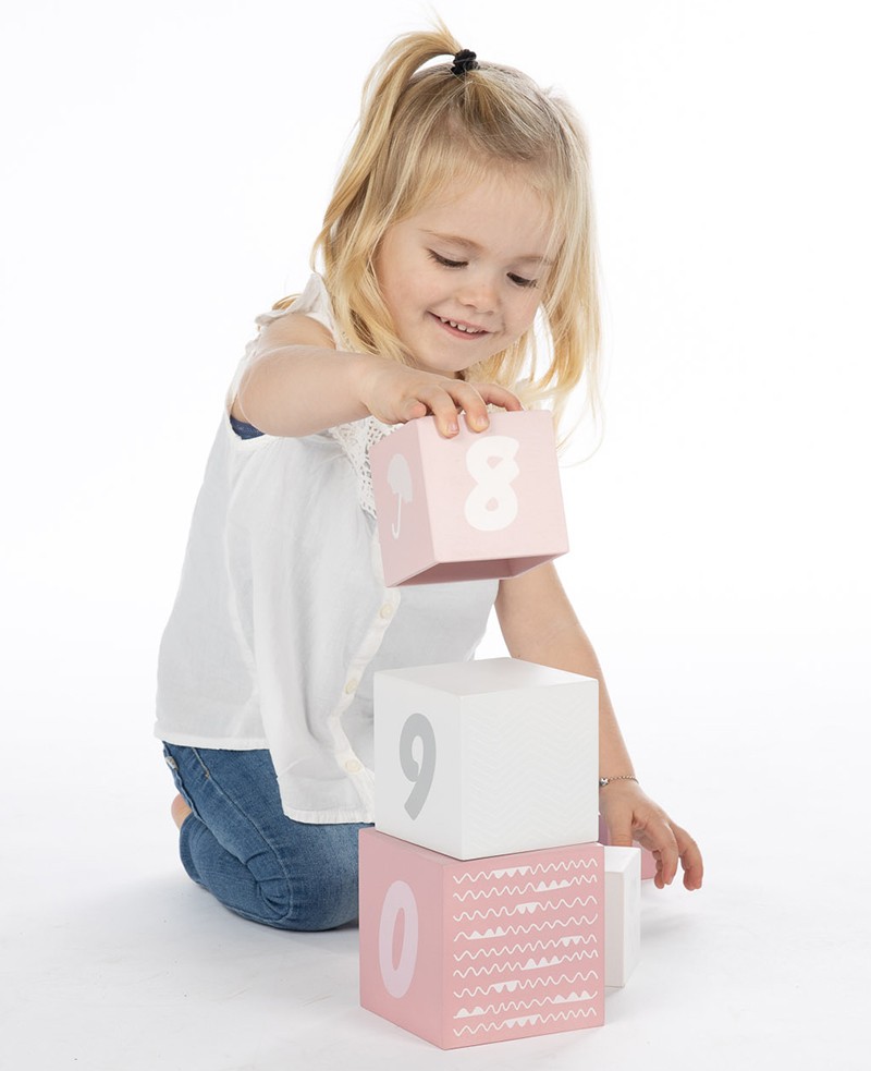 Label Label Drvene kocke za slaganje piramide sa brojevima Pink - Image 4