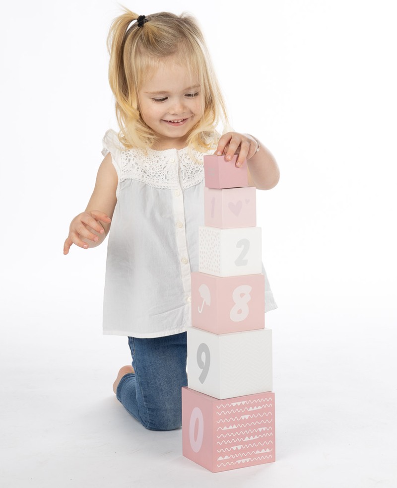 Label Label Drvene kocke za slaganje piramide sa brojevima Pink - Image 5