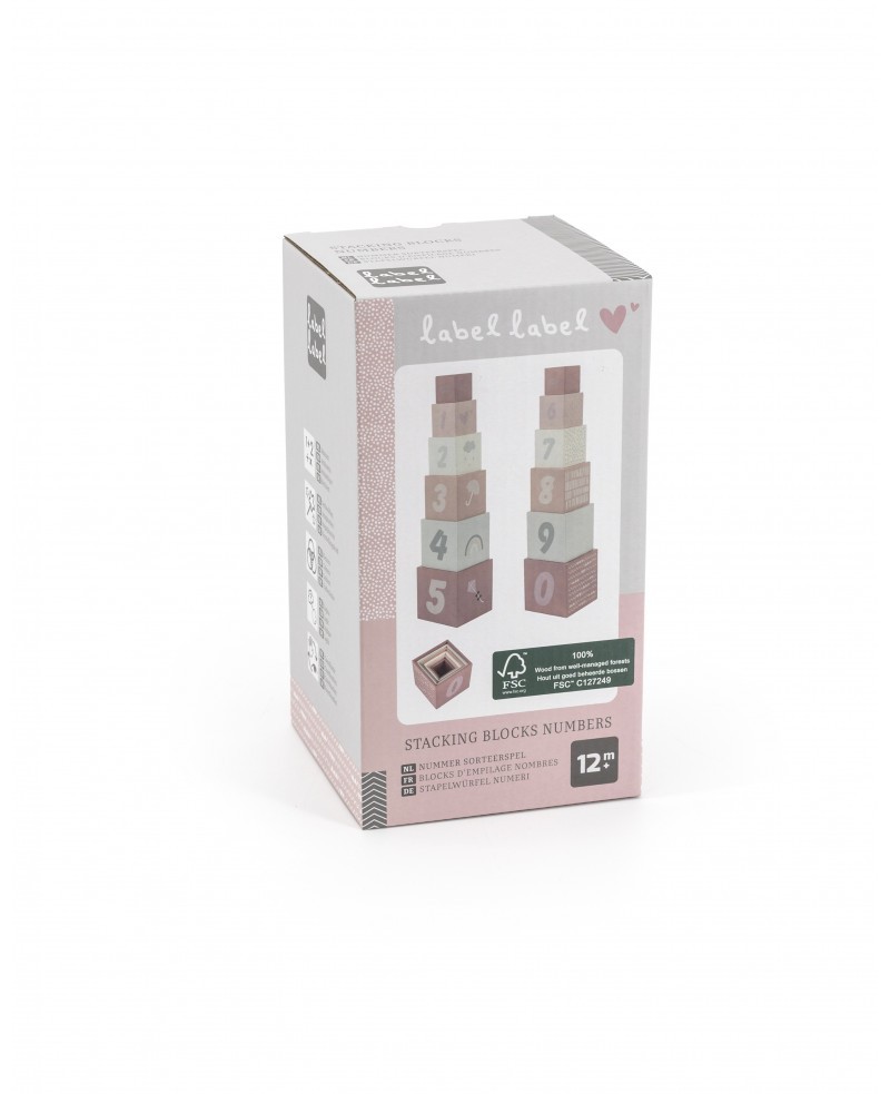 Label Label Drvene kocke za slaganje piramide sa brojevima Pink - Image 6