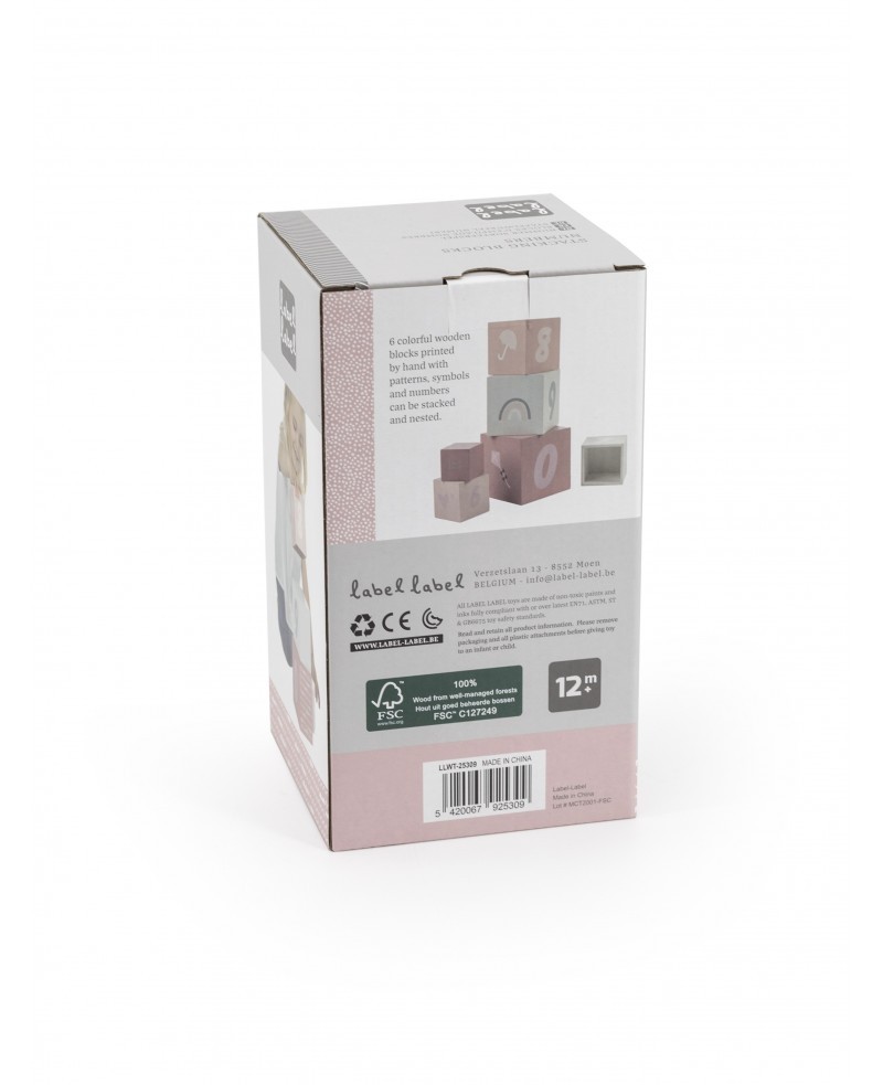 Label Label Drvene kocke za slaganje piramide sa brojevima Pink - Image 7