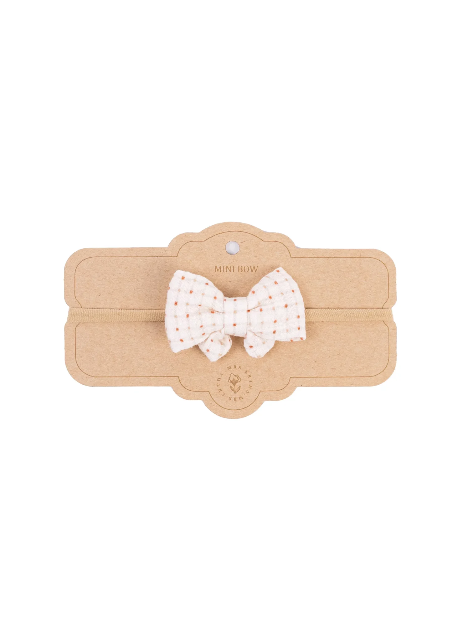 Mrs Ertha Traka za kosu s mašnom Organic Squares