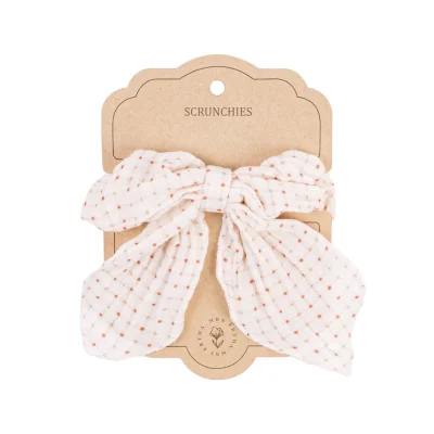 Mrs Ertha Scrunchies ukrasna gumica sa mašnom Organic Squares