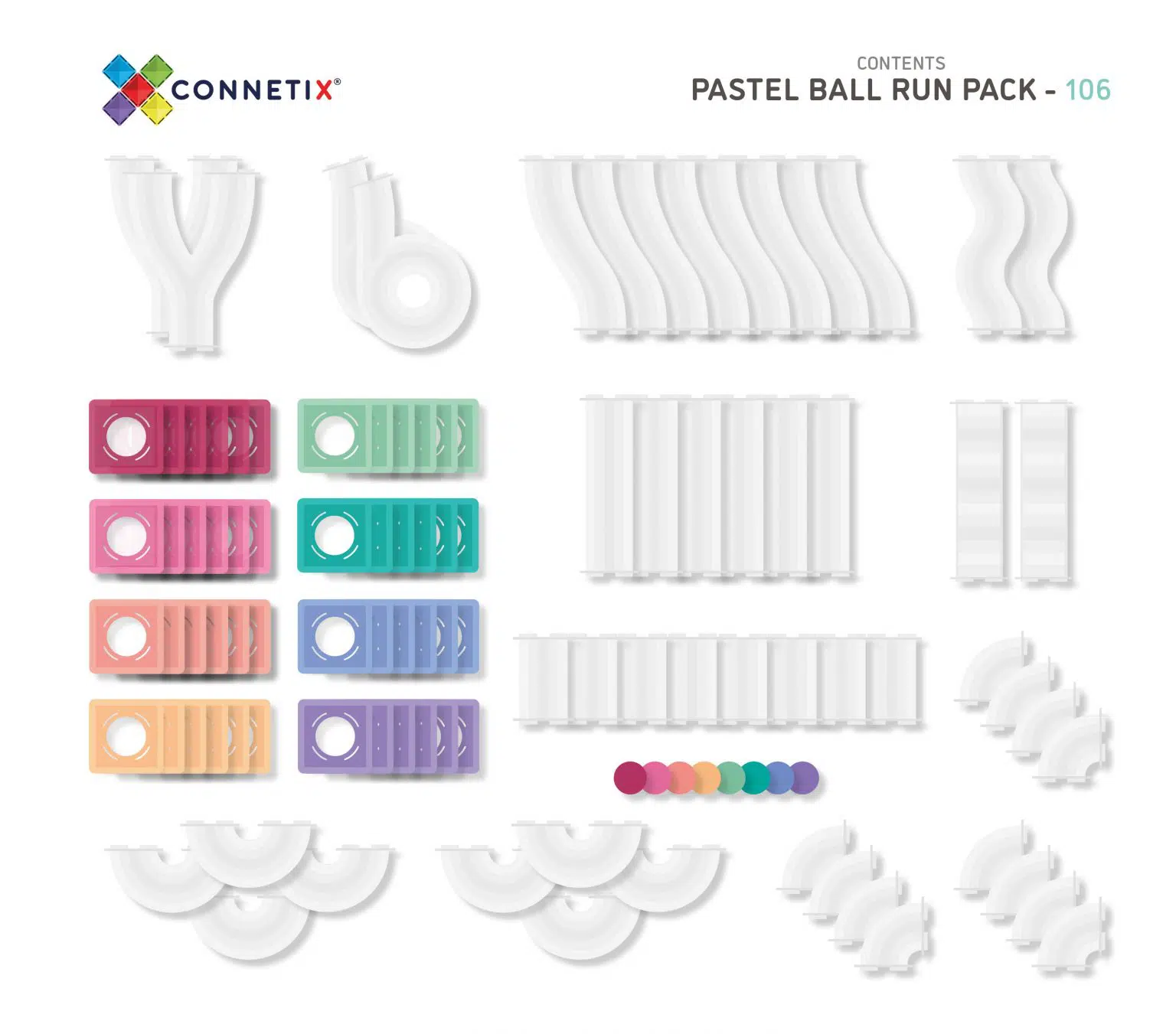 Connetix Tiles Pastel Ball Run set (106 kom) - Image 12