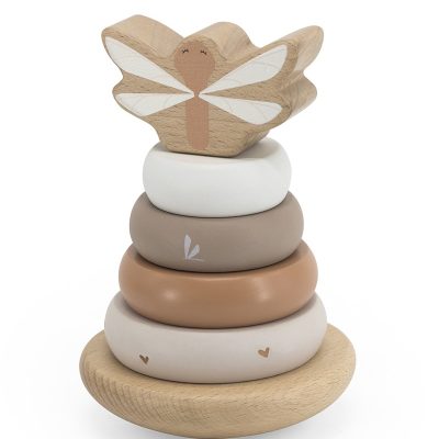 Label Label Drveni balansirajući toranj s obručima Nougat