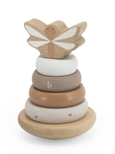 Label Label Drveni balansirajući toranj s obručima Nougat