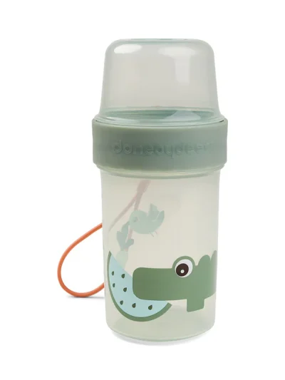 Done by Deer Posuda za užinu s dva odjeljka – L Croco Green