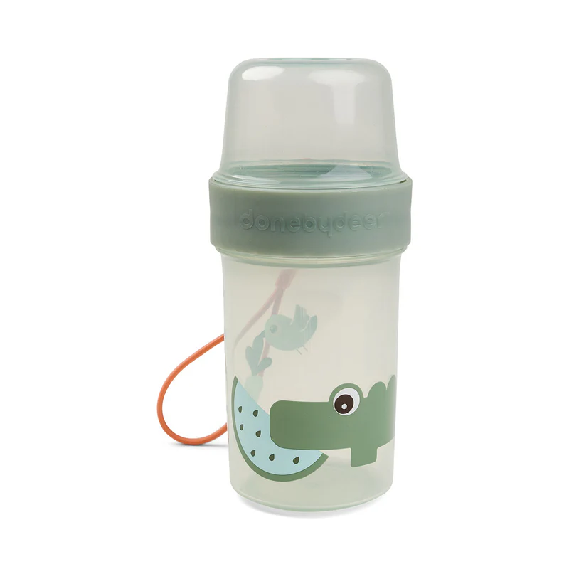 Done by Deer Posuda za užinu s dva odjeljka – L Croco Green