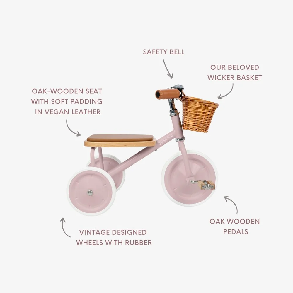 Banwood Tricikl Vintage Dusty Pink - Image 3