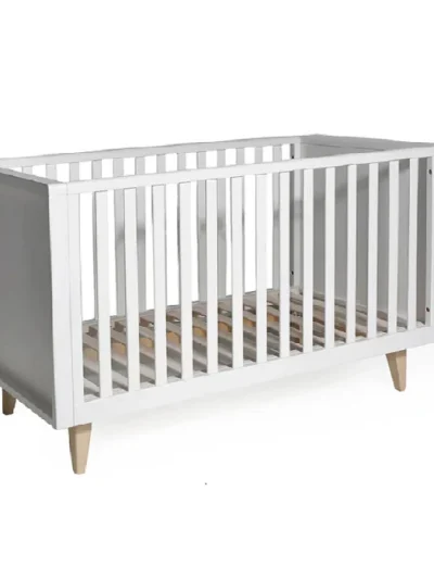 Troll Nursery dječiji krevetić / krevet - Scandy 140x70cm - White/Natural Legs