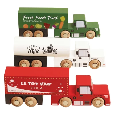 Le Toy Van Set drevenih kamina Trailer Truck