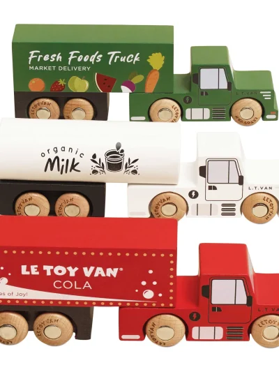 Le Toy Van Set drevenih kamina Trailer Truck