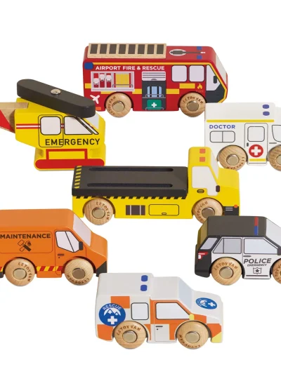 Le Toy Van Drveni spasilački set – vozila i helikopter